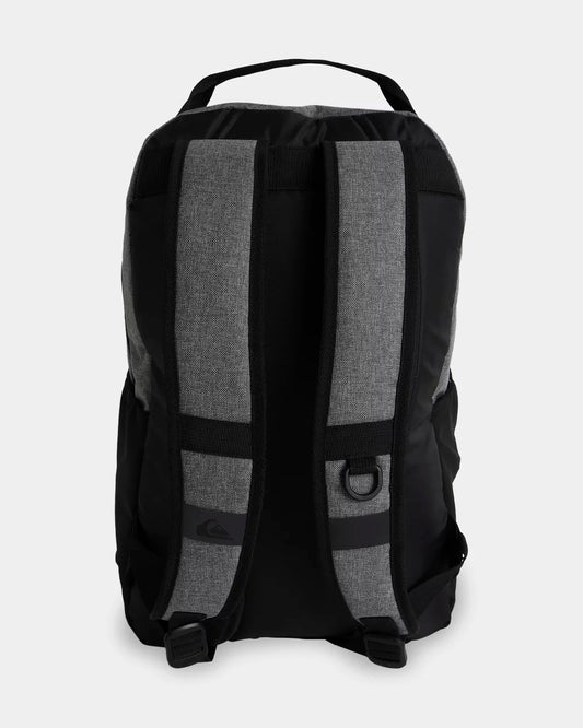 Black backpack with gray straps on a white background