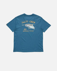 Blue t-shirt with 'Salty Crew' logo and fish graphic on a white background