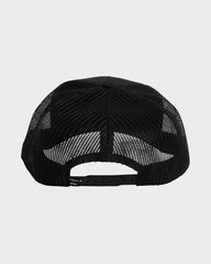 Black mesh cap on a light gray background