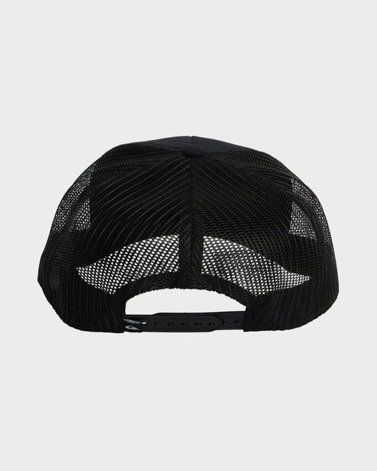 Black mesh cap on a light gray background