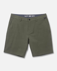 Green shorts with Salty Crew logo on a white background
