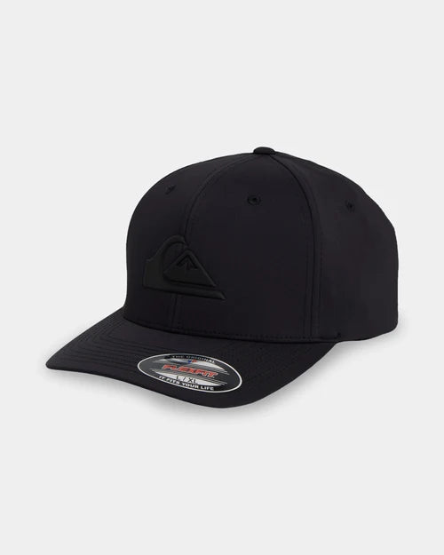 Black Cap with Quiksilver logo on grey background