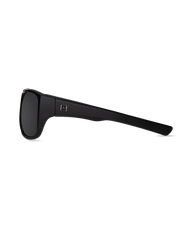 Black sunglasses with a square frame and dark lenses, shown from a side profile view on a plain white background.