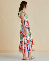 Multi-Coloured beach dress with shells