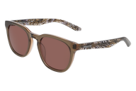 Sunglasses with patterned arms on a white background