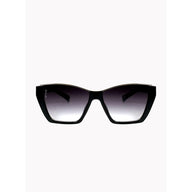 Black sunglasses with gradient lenses on a white background