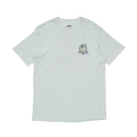 Salty Crew Tee in Fog Blue with a Marlin Print and white background