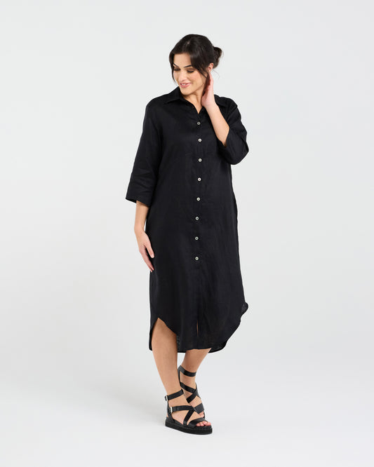 Blackstone Amelie Plain Linen Shirt Dress
