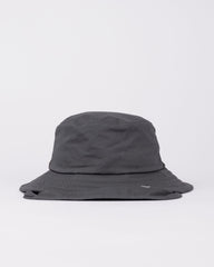 Gray bucket hat on a light gray background