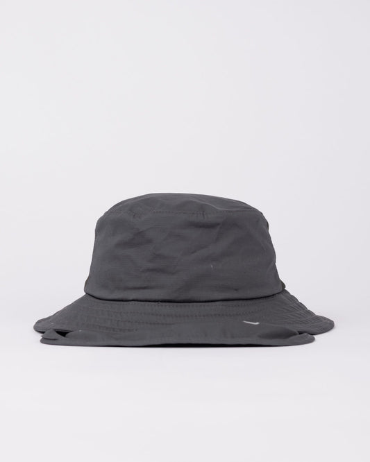 Gray bucket hat on a light gray background