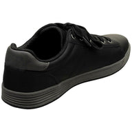 Black casual shoe on a white background
