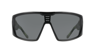 Black sunglasses with dark lenses on a white background