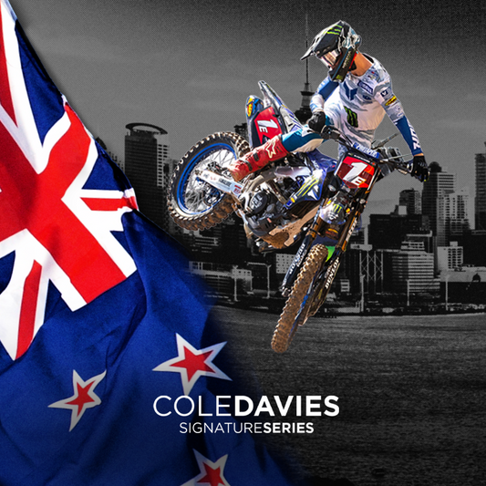 Image of a motorcross bike and rider with NZ flag