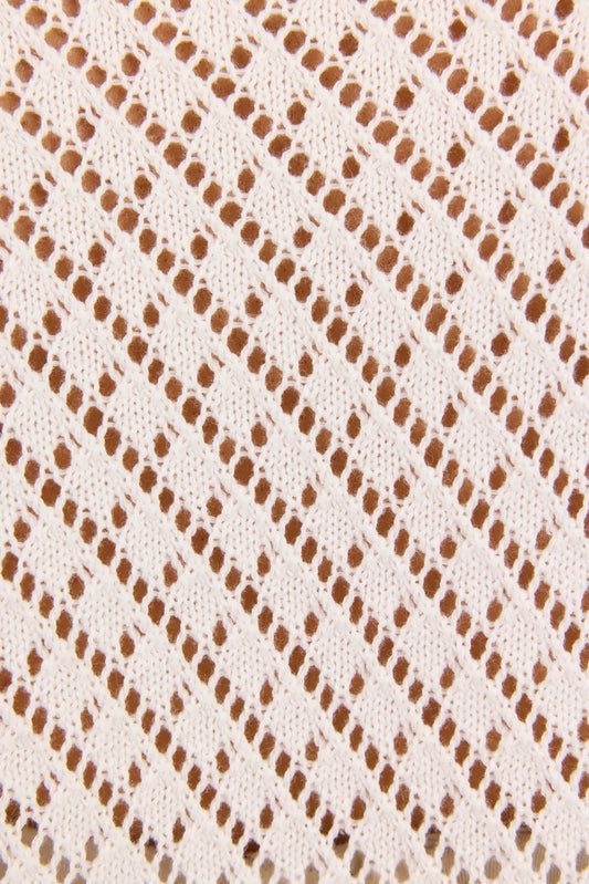 close up of ivory knit