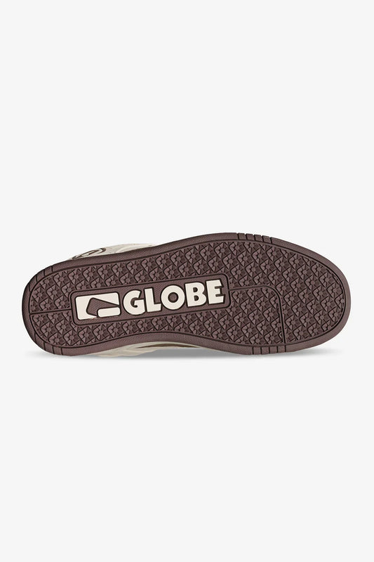 Globe sneaker sole with brand logo on a white background