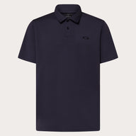 Navy blue polo shirt on a light gray background