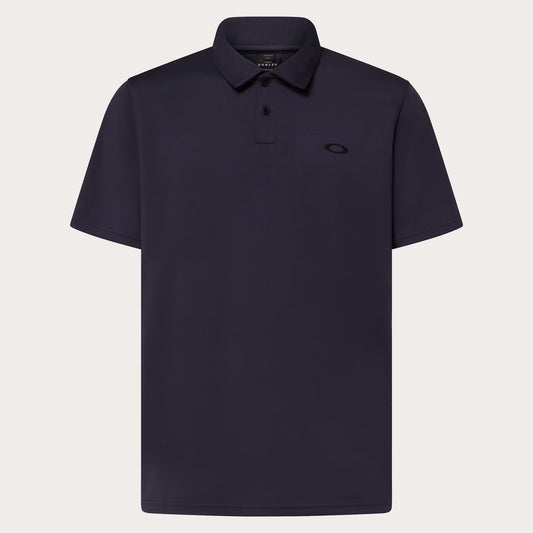Navy blue polo shirt on a light gray background