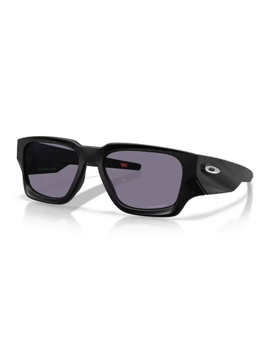 Black sunglasses with a reflective surface on a white background