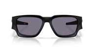 Black sunglasses with dark lenses on a white background