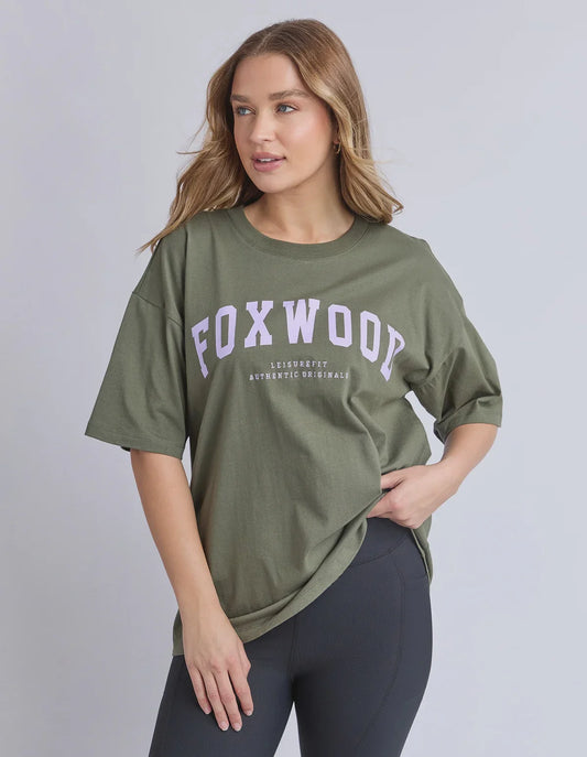 Foxwood Interval Tee - Khaki/Purple