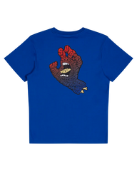 Cobalt Blue Tee Shirt with Screaming Hand Print 