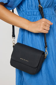 black leather crossbody bag