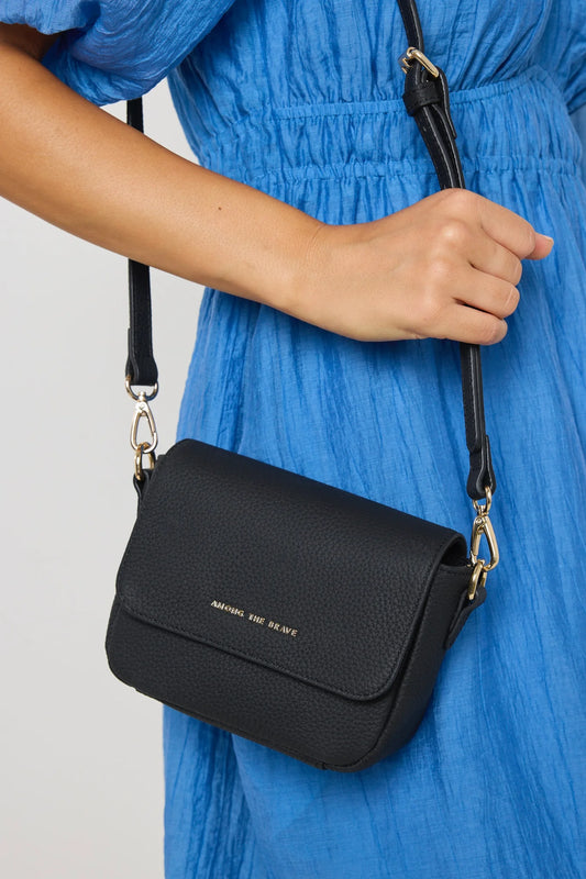 black leather crossbody bag