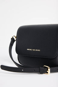 black leather crossbody bag