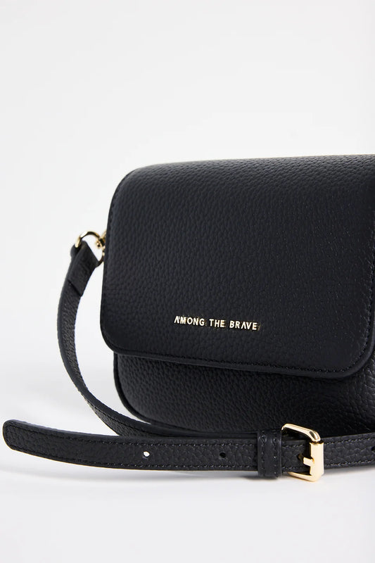 black leather crossbody bag