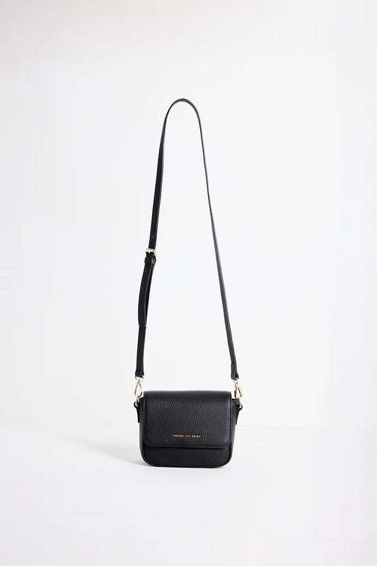 black leather crossbody bag