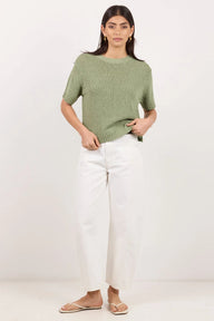 knitted sage tee 