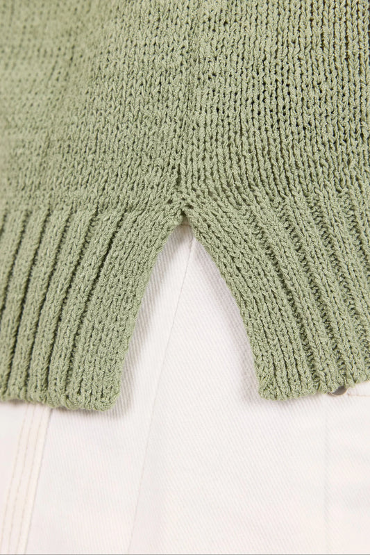 knitted sage tee 