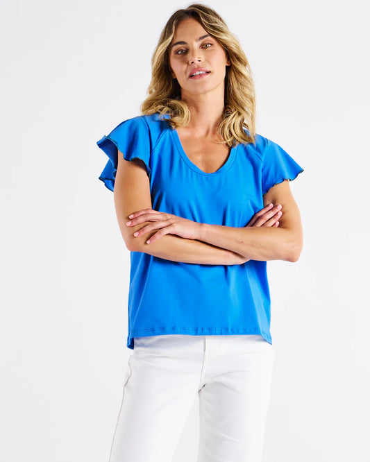 Betty Basics Magnolia Frill Top