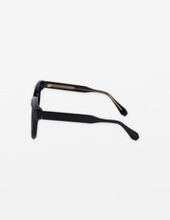 Black eyeglasses on a white background