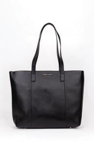 Black leather tote bag 