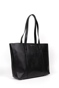 Black leather tote bag 