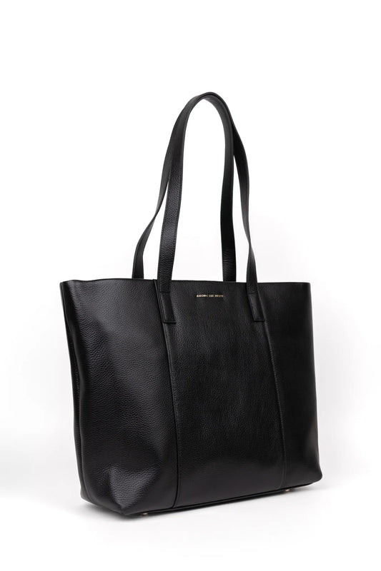 Black leather tote bag 