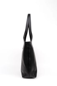 Black leather tote bag 