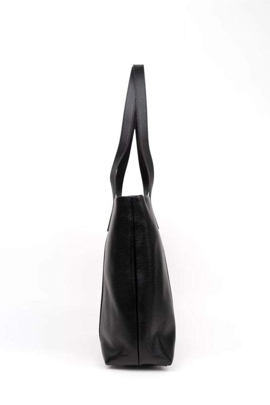 Black leather tote bag 