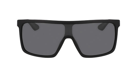 Black sunglasses with dark lenses on a white background