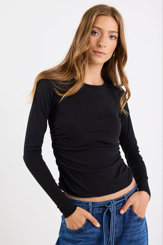 Among The Brave Muster Rouched Side Crew Top