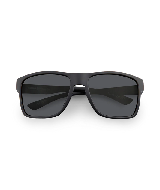 Black sunglasses on a white background