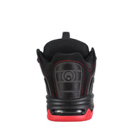 Black and red sneaker on a white background