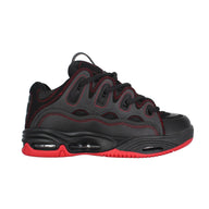 Black and red sneaker on a white background