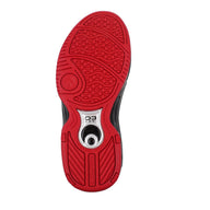 Red and black athletic shoe sole with D3O logo on a white background