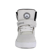 White Osiris high-top sneaker on a white background