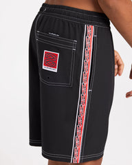 Black boardshort with maori design on the side 