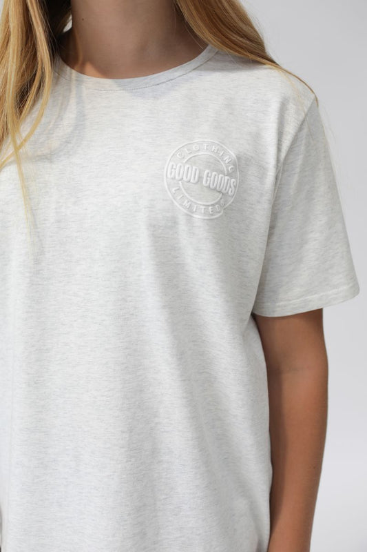 oat marle tee on a white background