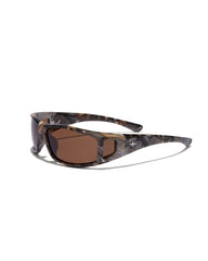 Camo Bronze coloured sunglasses with white background