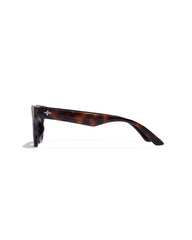 Sunglasses with tortoiseshell frame on a white background